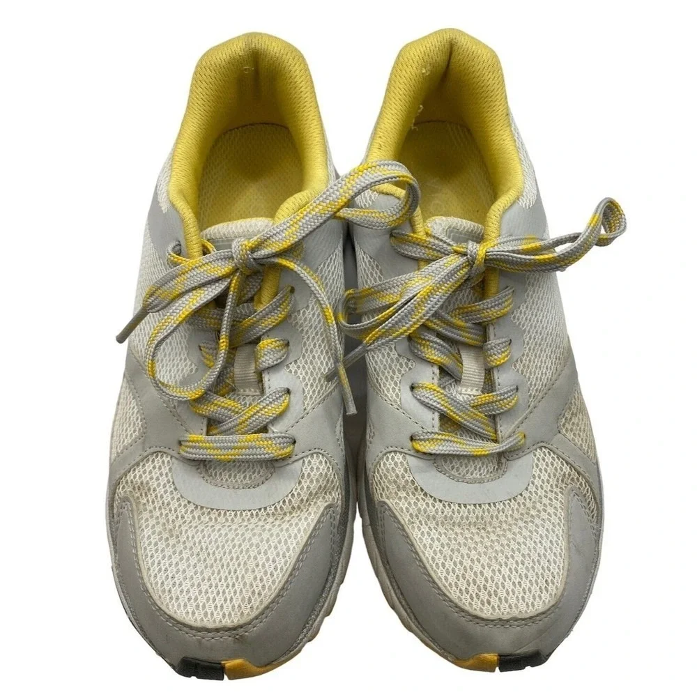 Vionic Tokyo Women‎ Gray Yellow Mesh Athletic Shoes Sneakers Size 7